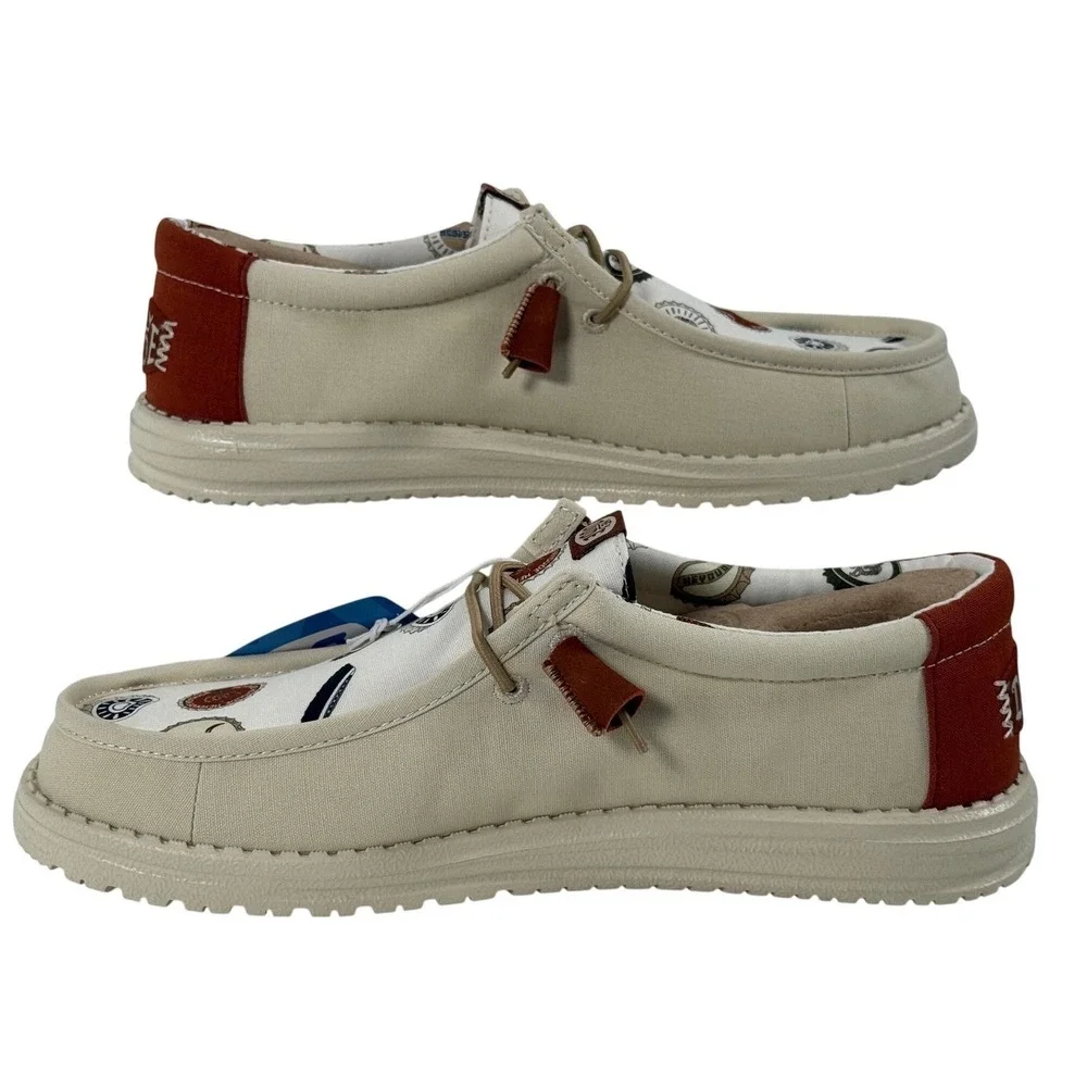 Hey Dude Wally Spring Breakr Beer Bash Ivory Multi Mens Size 9 41285-1MV NEW